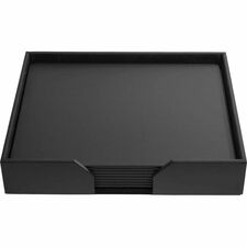 Dacasso Leatherette Conference Room Set Rectangular - 17" Width - Leatherette, Velveteen - Black