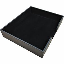 Dacasso Leatherette Conference Pad Holder 17" Height x 14" Width - Leatherette, Felt, Fabric - Black - 1 Each