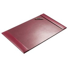 Dacasso Bonded Leather Desk Pad Rectangular - 30" Width - Bonded Leather, Velveteen - Burgundy