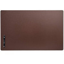 Dacasso Leatherette Desk Mat Rectangular - 30" Width - Leatherette, Velveteen - Chocolate Brown