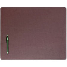 Dacasso Leatherette Conference Table Pad Rectangular - 20" Width - Leatherette, Velveteen - Chocolate Brown