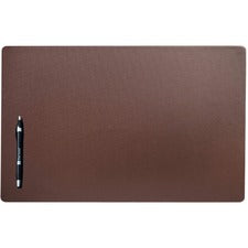 Dacasso Leatherette Conference Pad Rectangular - 22" Width - Leatherette, Velveteen - Chocolate Brown