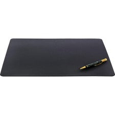 Dacasso Leatherette Conference Table Pad Rectangular - 17" Width - Leatherette, Metal, Velveteen - Black