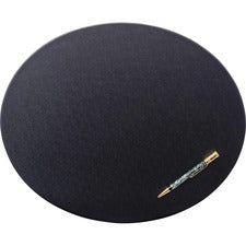 Dacasso Leatherette Oval Conference Pad Oval - 17" Width - Leatherette, Velveteen - Black