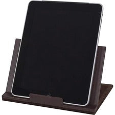Dacasso Classic Leather Tablet Stand Velveteen, Top Grain Leather, Felt, Leather - Chocolate Brown