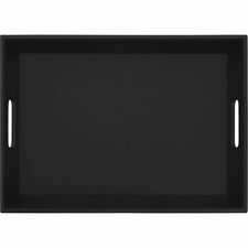 Dacasso Leather Serving Tray Serving - Black - Leather Body - 1 Each