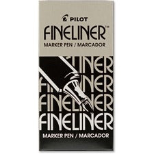Pilot Fineliner Markers 0.7 mm Fine Pen Point - Black Ink - Black Barrel - Acrylic Fiber Tip - 12 / Box