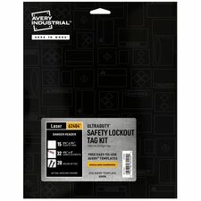 Avery® UltraDuty Hazard Warning Tag Kit 3.25" Length x 5.75" Width - Plastic, Nylon, Vinyl - White - 15 / Pack