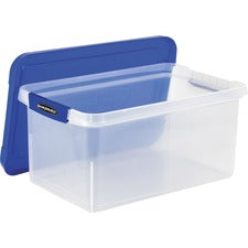 Bankers Box Heavy-Duty File Box External Dimensions: 14.2" Width x 22.4" Depth x 10.6" Height - Media Size Supported: Letter 8.50" x 11" - Lid Lock Closure - Heavy Duty - Stackable - Plastic, Polypropylene - Clear, Blue - For File, Document, Storage - 1 E