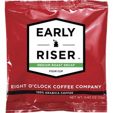 Eight O'Clock Pouch Early Riser Decaf Coffee Pouch - Arabica - Decaffeinated - 100 / Carton