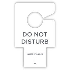 RDI Electric Lock Do-Not-Disturb Sign Print/Message "Do Not Disturb" - 2.8" Width x 4.5" Height - Rectangular Shape - Hanging Hole - White - 100 / Carton