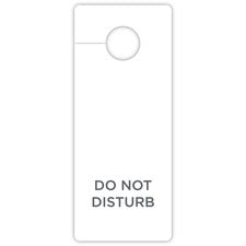 RDI Do-Not-Disturb Hang Sign Print/Message "Do Not Disturb" - 3" Width x 8" Height - Rectangular Shape - Hanging Hole, Printable - White - 100 / Carton