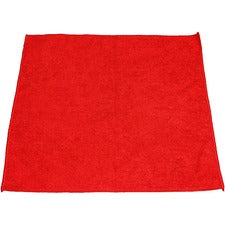 Genuine Joe Standard Terry Cloth For General Purpose - Lint-free, Mess-free, Washable, Long Lasting - MicroFiber - Red - 12 / Pack
