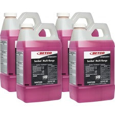 Betco Symplicity FastDraw 18 Sanibet MultiRange Sanitizer Concentrate - 67.6 fl oz (2.1 quart) - Rinse-free, Versatile, Disinfectant - Pink - 4 / Carton