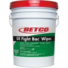 Betco GE Fight Bac Disinfectant Wipes 7" Length x 11" Width - Non-irritating, Disinfectant - White - 1500/Tub - 1 Each