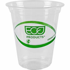 Eco-Products 16 oz GreenStripe Cold Cups 16 fl oz - Clear, Green - Polylactic Acid (PLA) - Cold Drink - 50 / Pack