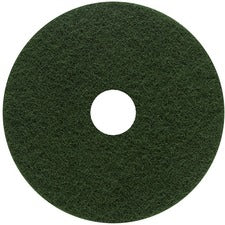 Genuine Joe Scrubbing Floor Pad 18" Diameter - Scrubbing - 175 rpm to 800 rpm Speed Supported - Heavy Duty, Long Lasting - Fiber - Green - 5 / Carton