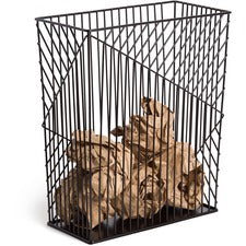 U Brands Vena Trash Can 14.2" Height x 12.2" Width x 6" Depth - Metal - Black - 1 Each