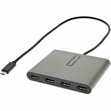 StarTech.com USB-C to HDMI Adapter 1 x 24-pin Type C USB 3.0 USB Male - 4 x HDMI Digital Audio/Video Female - 1920 x 1080 Supported - Space Gray - 1 Each - TAA Compliant