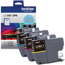 Brother LC4013PKS Original Standard Yield Inkjet Ink Cartridge - CMY - 3 / Pack 200 Pages
