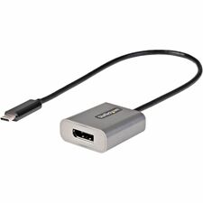 StarTech.com USB-C to DisplayPort Adapter 1 x 24-pin Type C USB Male - 1 x 20-pin DisplayPort DisplayPort 1.4 Digital Audio/Video Female - 7680 x 4320 Supported - Gray - 1 Each