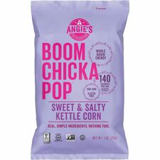 Angie's BOOMCHICKAPOP Ready-To-Eat Popcorn Gluten-free, Cholesterol-free, No High Fructose Corn Syrup - Sweet and Salty Kettle - 1 Serving Bag - 24 / Carton