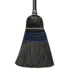 Genuine Joe Lobby-Style Broom 39" Overall Length x 0.9" Overall Diameter - Black Gloss Wood Handle - Black - 12 / Carton