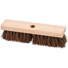 Genuine Joe Deck/Floor Brush 2" Palmyra Bristle - 10" Handle Width - Hardwood Handle - Brown - 1 Each