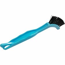 Genuine Joe Hand Held Grout Brush Nylon Bristle - 8" Handle Length - Plastic Handle - Black, Blue - 1 Each