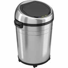 HLS Commercial XL Round Stainless Sensor Trash Can 18 gal Capacity - Round - 11.60" Opening Diameter - Touchless - Sensor, Bacteria Resistant, Caster, Mobility, Smudge Resistant, Easy to Clean, Vented - 32.6" Height x 17.5" Width x 19.3" Depth - Stainless