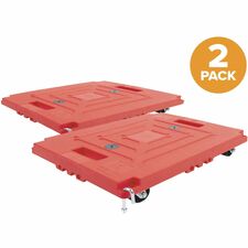 Bostitch Heavy-Duty Dolly 250 lb Capacity - 4 Casters - Steel, Glass-filled Nylon - 18" Width x 12.75" Depth x 3.50" Height - Red - 2 / Carton