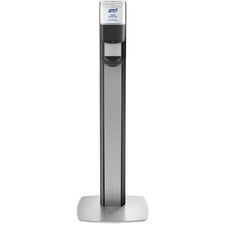 PURELL® MESSENGER ES6 Silver Panel Floor Stand with Dispenser Floor Stand - Graphite, Silver