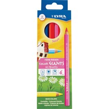 Lyra Color Giant Pencils 6.3 mm Assorted Neon Lead - 6 / Pack