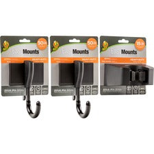 Duck Brand EasyMounts Heavy-Duty Garage Kit 15 lb (6.80 kg), 50 lb (22.68 kg) Capacity - for Home, Garage, Broom, Shovel - Black - 1 Box