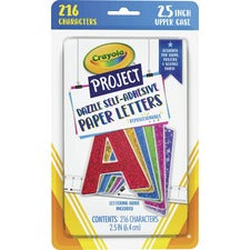 Crayola Self-adhesive Paper Letters Self-adhesive - 2.50" Height - Assorted - Paper - 216 / Pack