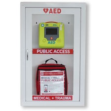 ZOLL Medical Rescue Station Alarm Wall Cabinet 14.3" Width x 7.9" Depth x 16.6" Height - Damage Resistant, Wall Mountable, Sturdy - Gray - Plastic