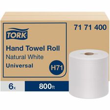 TORK Paper Hand Towel Roll Natural White H71 1 Ply - 7.80" Roll Diameter - 1 15/16" Core - Natural White - Fiber, Paper - 6 / Carton