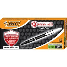 BIC Antimicrobial Mechanical Pencils 0.7 mm Black Lead - #2 - Blue Plastic, Black Barrel - 1 Dozen
