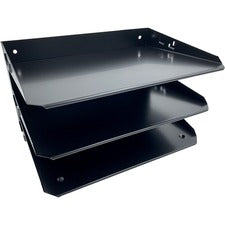 Huron Horizontal Slots Desk Organizer 6 Compartment(s) - Horizontal - 6" Height x 12" Width x 8.75" Depth - Durable - Black - Steel - 1 Each