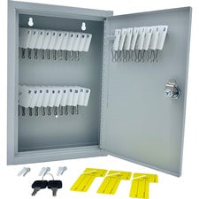 Huron Slotted Heavy-duty Key Cabinet Keyhole Slot, Heavy Duty, Durable, Locking System - Gray - Steel
