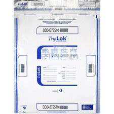 ControlTek TripLOK High-Performing Security Bags 24" Length x 20" Width - Seal Closure - Clear - Polyethylene - Cash, Bill, Deposit - 50 / Pack