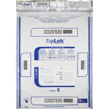ControlTek TripLOK High-Performing Security Bags 20" Length x 15" Width - Seal Closure - Clear - Polyethylene - Cash, Bill, Deposit - 50 / Pack