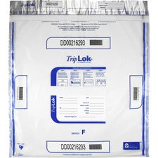 ControlTek TripLOK High-Performing Security Bags 20" Length x 20" Width - Seal Closure - Clear - Polyethylene - Cash, Bill, Deposit - 50 / Pack