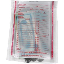 ControlTek PermaLOK Bundle Bags 8.75" Length x 5.75" Width - Clear - Cash - 1000 / Carton