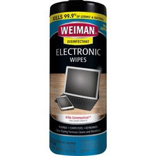 Weiman E-Tronic Wipes For TV, Keyboard, Monitor, Notebook, Smartphone, Tablet, Electronics, Plasma Display, LCD - Streak-free, Lint-free, Ammonia-free, Anti-static, Pre-moistened - White - 30/Tub - 1 Each