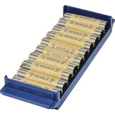 ControlTek Coin Trays for Nickels - Stackable 10 Coin Compartment(s) - Blue - Plastic - 2 / Pack