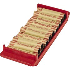 ControlTek Coin Trays for Pennies - Stackable 10 Coin Compartment(s) - Red - Plastic - 2 / Pack