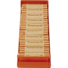 ControlTek Coin Trays for Quarters - Stackable 10 Coin Compartment(s) - Orange - Plastic - 2 / Pack