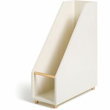 U Brands Juliet Magazine Holder White - Pine Wood - 1 Each