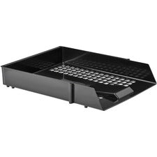 Deflecto AntiMicrobial Industrial Front-Load Tray 2.40" Height x 10.83" Width x 13.78" Depth - Desktop - Antimicrobial, Lightweight, Mildew Resistant, Front Loading - Black - Polystyrene - 1 Each